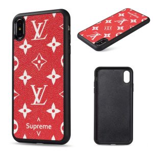 Louis Vuitton Thin Leather Case for Samsung Galaxy S10 - S22 Ultra Note 10 Note 20 Ultra - Red