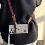 Crossbody LV Wallet Card Holder Mirror Case for iPhone 11 - 17 Pro, Max