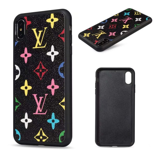 Louis Vuitton Thin Leather Case for Samsung Galaxy S10 - S22 Ultra Note 10 Note 20 Ultra - Black Multicolor