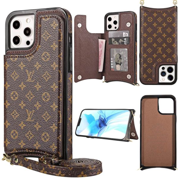 Crossbody] Louis Vuitton Damier Ebene Monogram Back Wallet Case iPhone 13 Pro  Max Xs Max XR 7 8 Plus 15 - Louis Vuitton Case