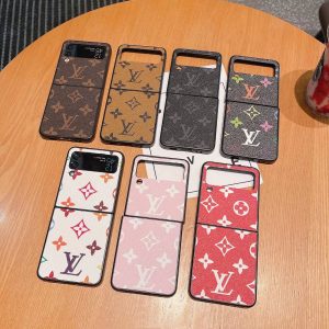Louis Vuitton Leather Protective Thin Case for Samsung Galaxy Z Flip 6